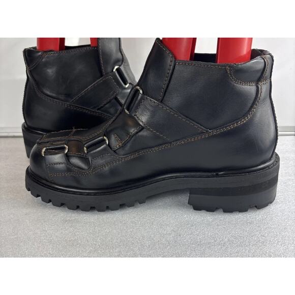 Vintage 1990\'s GBX Basics Genuine Leather Boots Men Size 9 Goth Rave Grunge main image 12